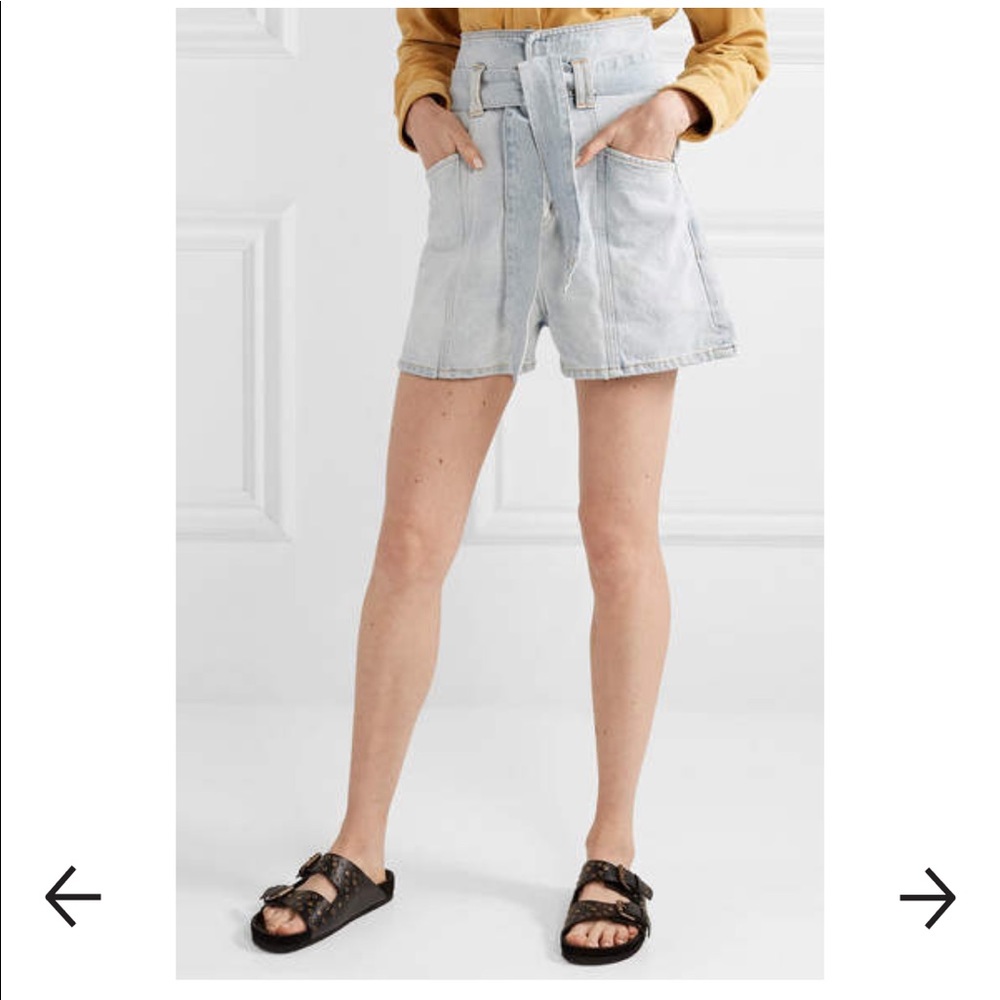 IRO Voukko Belted Denim Shorts - Light denim (36)